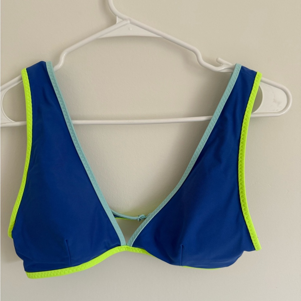 Aerie Blue and Neon Green Bikini Top